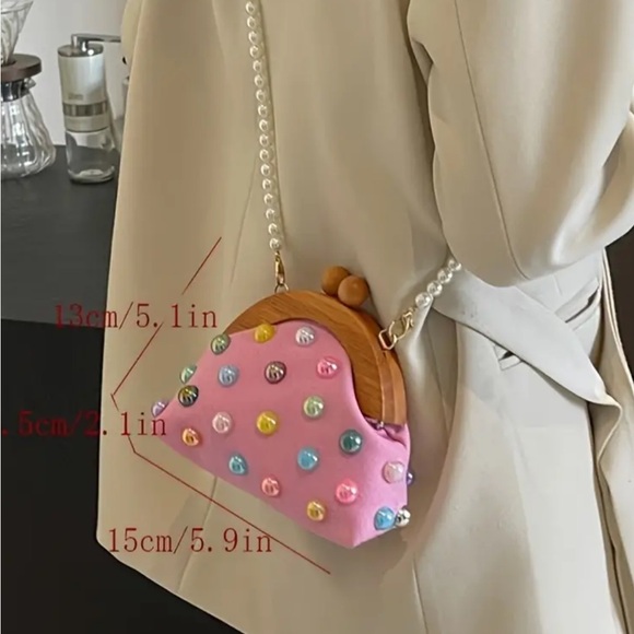 🎉 Host Pick 🎉 Pink Colorful Stud Mini Crossbody Bag - Picture 4 of 4